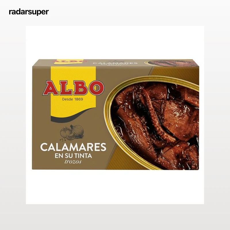 ALBO Calamares en su tinta en trozos lata de 72 g.