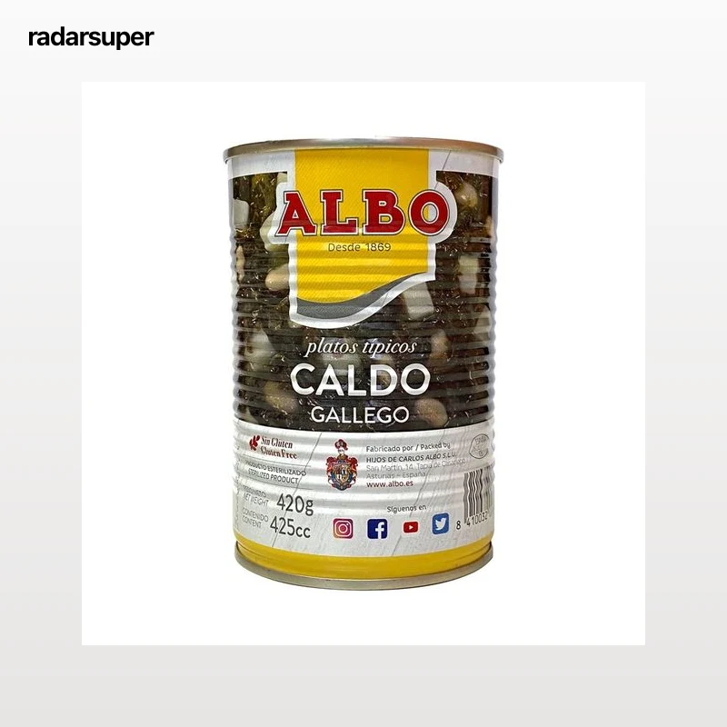 ALBO Caldo gallego con grelos, patata y alubias 420 g.