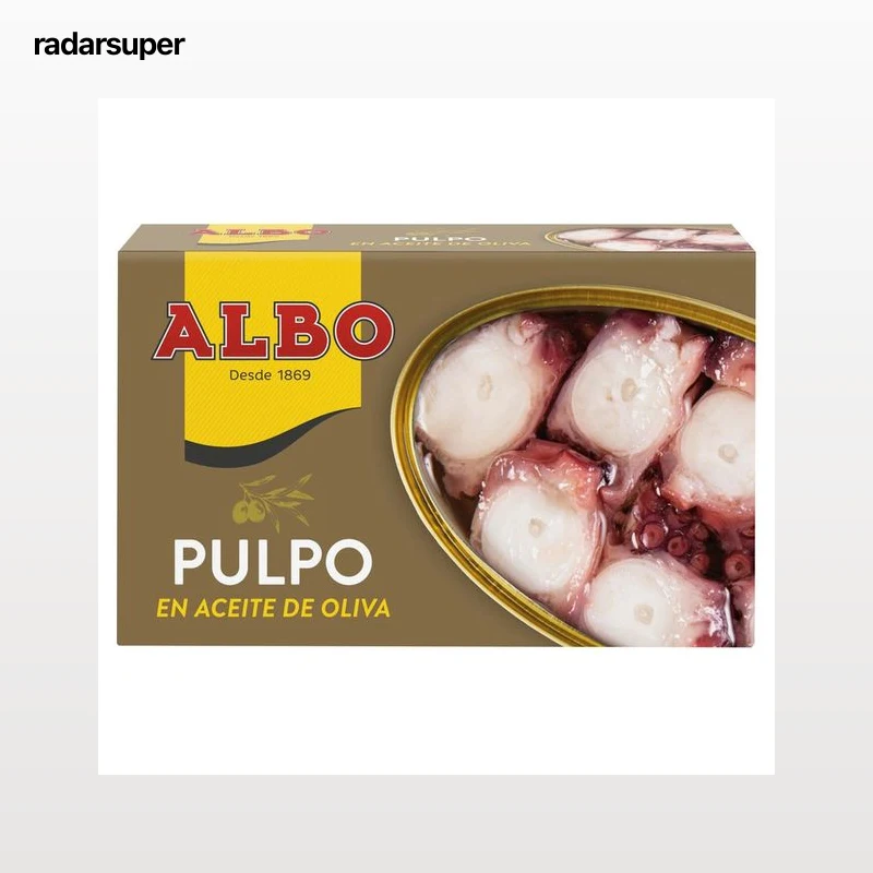 ALBO Pulpo en aceite de oliva en tacos lata de 75 g.