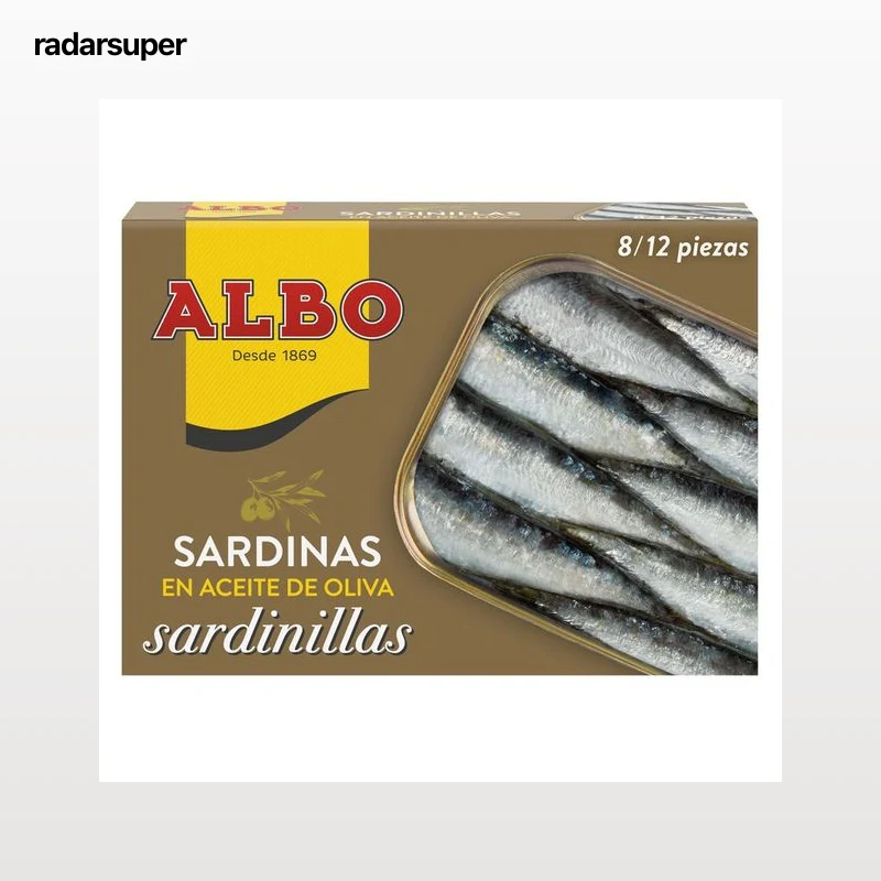 ALBO Sardinillas (8/12) en aceite de oliva lata de 82 g.