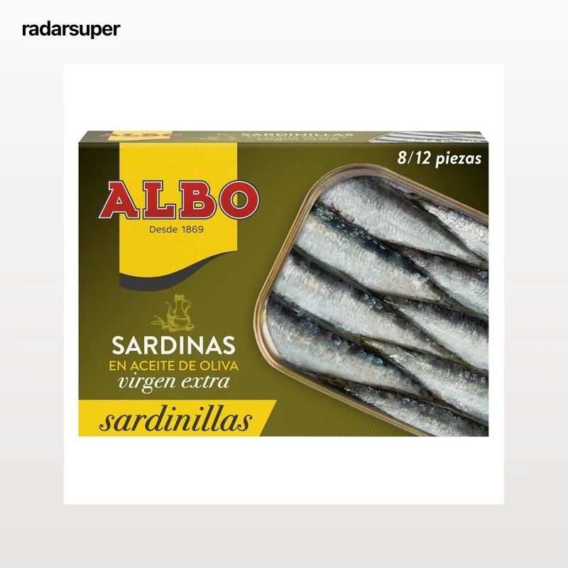 ALBO Sardinillas en aceite de oliva virgen extra 8/12 piezas 105 g.