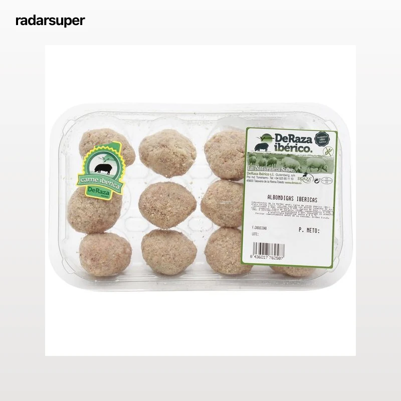 Albóndigas de carne de cerdo ibérico, sin gluten DERAZA 400 g.