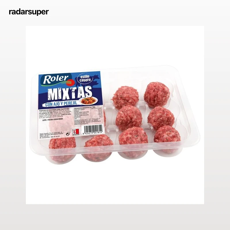 Albóndigas mixtas estilo casero (cerdo - vacuno) con ajo y perejil ROLER 12 uds.