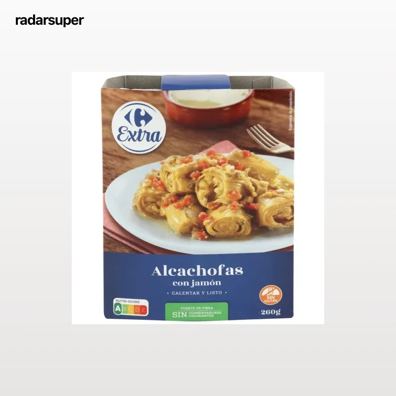 Alcachofas con jamón Extra Carrefour sin gluten 260 g.