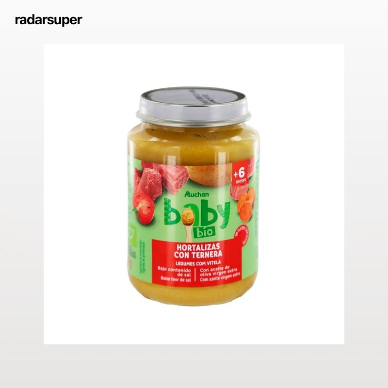 ALCAMPO BABY Bio Tarrito de hortalizas con ternera a partir de 6 meses 200 g.