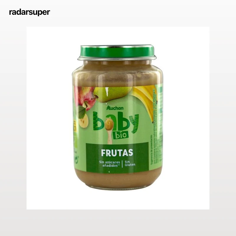 ALCAMPO BABY Bio Tarrito multifrutas (manzana, pera, plátano y naranja) a partir de 4 meses 200 g.
