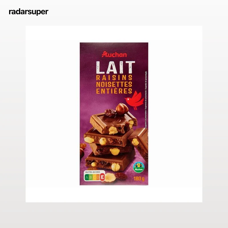 ALCAMPO CULTIVAMOS LO BUENO Chocolate con leche, pasas, avellana 180 gr.