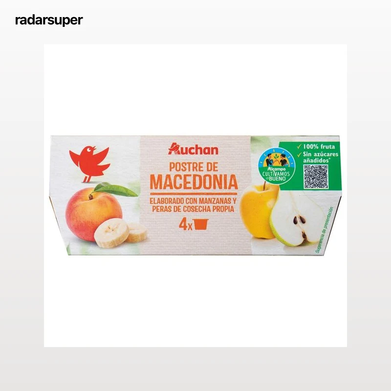 ALCAMPO CULTIVAMOS LO BUENO Compota de macedonia pack 4 uds. x 100 g.