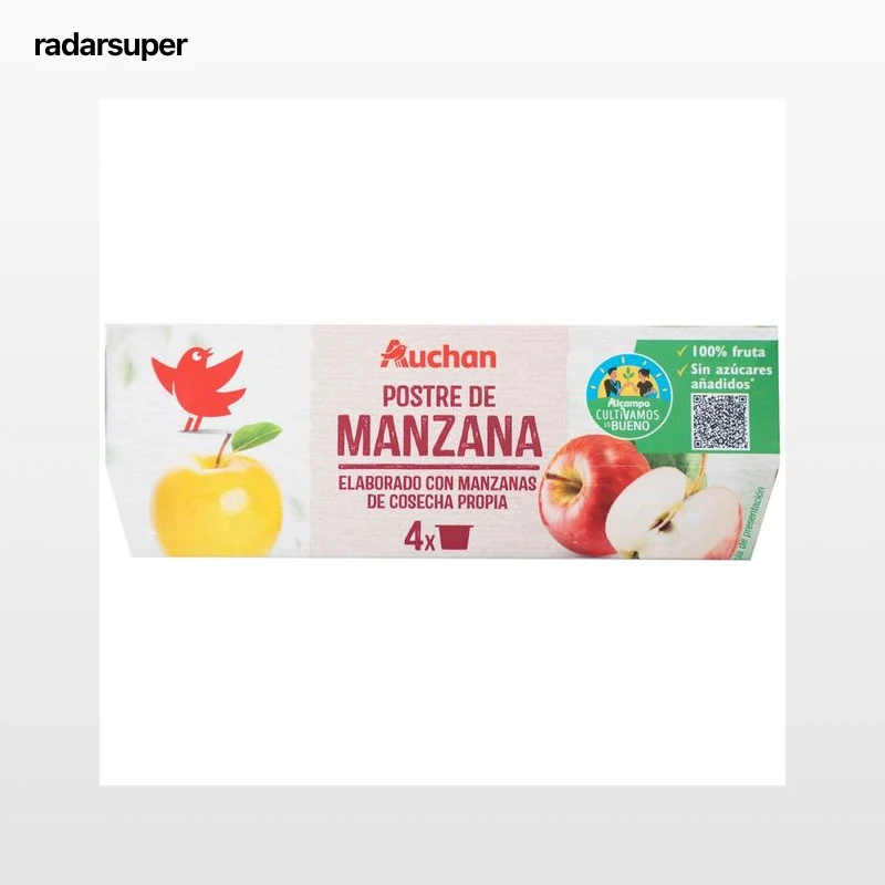 ALCAMPO CULTIVAMOS LO BUENO Compota de manzana pack 4 uds. x 100 g.