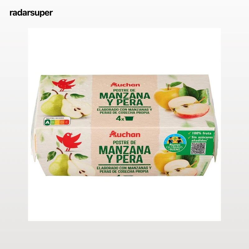 ALCAMPO CULTIVAMOS LO BUENO Compota de manzana y pera  pack 4 uds. x 100 g.