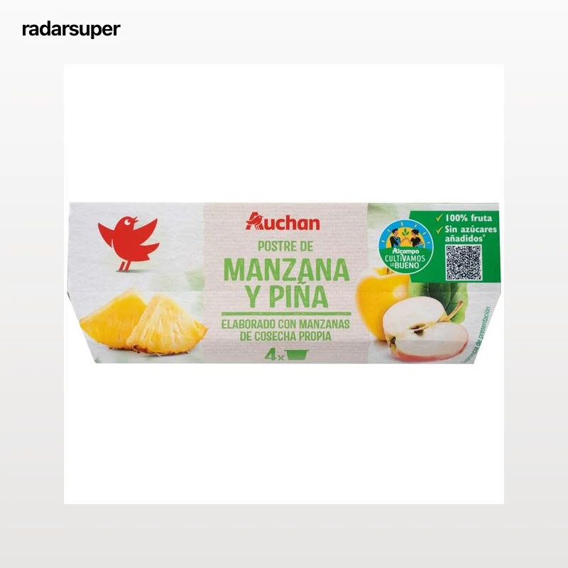 ALCAMPO CULTIVAMOS LO BUENO Compota de manzana y piña pack 4 uds. x 100 g.