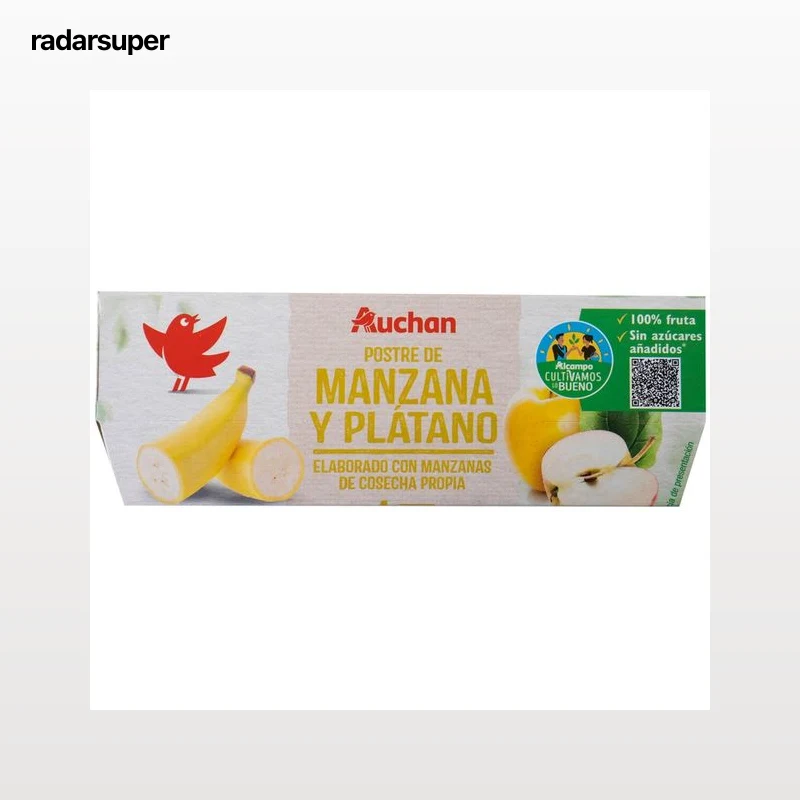 ALCAMPO CULTIVAMOS LO BUENO Compota de manzana y plátano pack 4 uds. x 100 g.