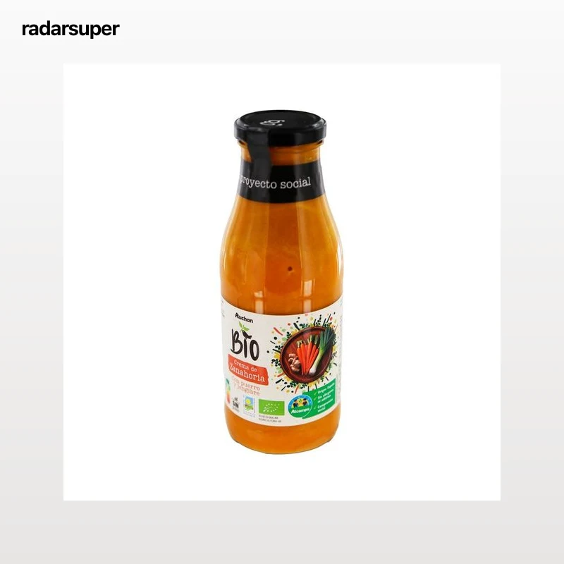 ALCAMPO CULTIVAMOS LO BUENO ECOLÓGICO Bio Crema de zanahoria con puerro y jengibre de origen ecológicos bote 500 ml.