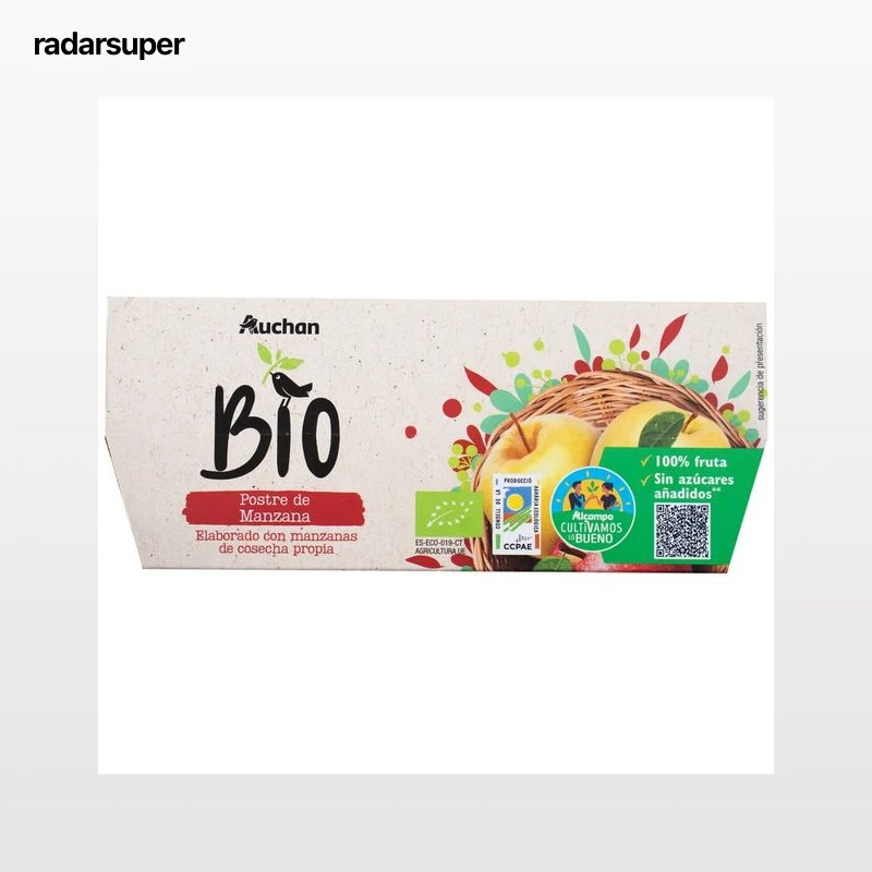 ALCAMPO CULTIVAMOS LO BUENO ECOLÓGICO Compota de manzana ecológica Pack de 4 uds. x 100 g.