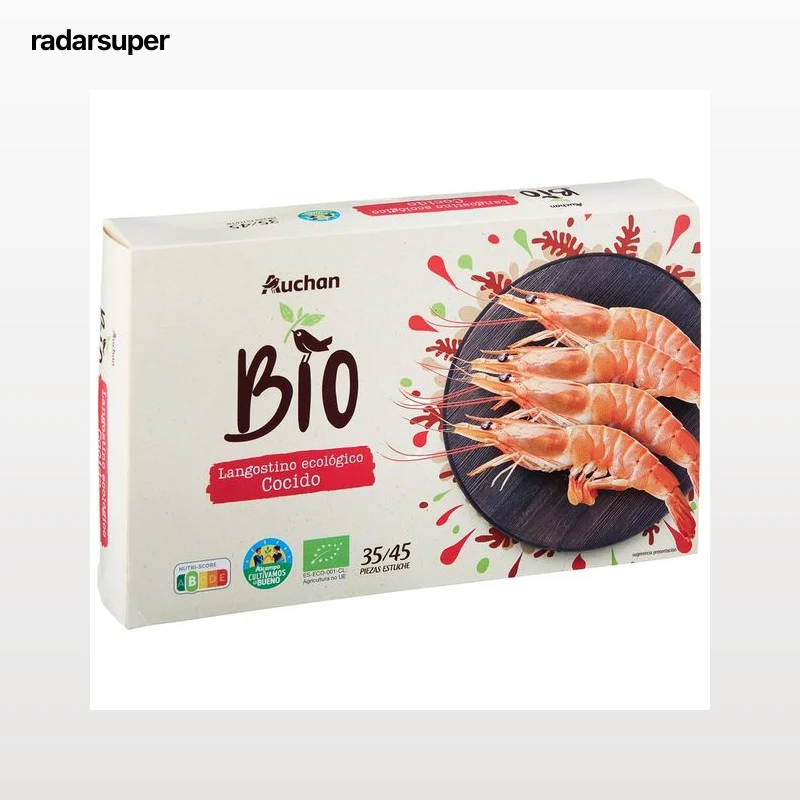 ALCAMPO CULTIVAMOS LO BUENO ECOLÓGICO  Langostino blanco 35 / 45 cocido, ecológico y ultracongelado  (P.N. 700g)