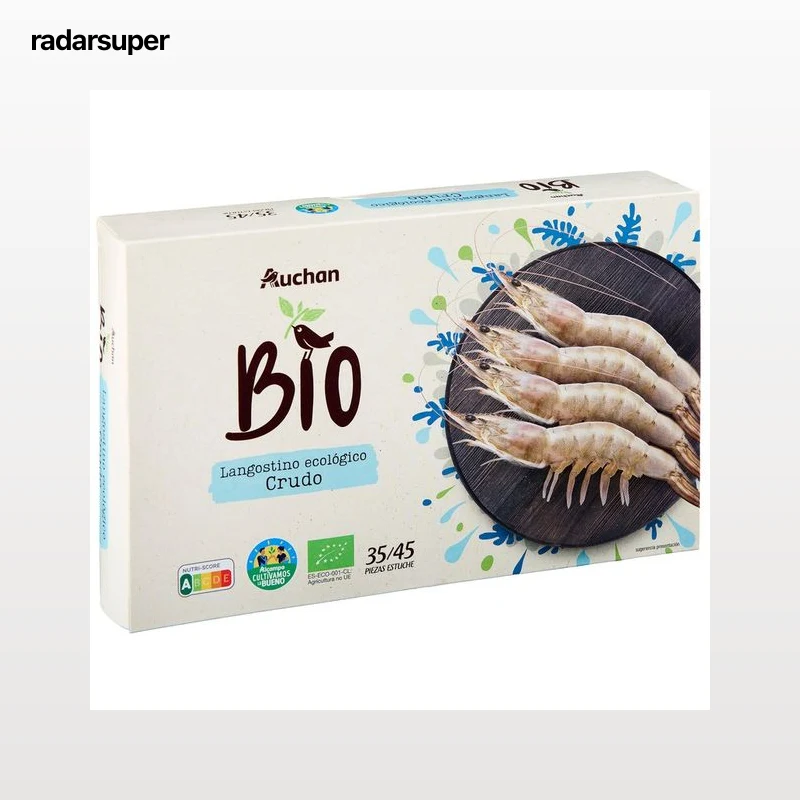 ALCAMPO CULTIVAMOS LO BUENO ECOLÓGICO  Langostino blanco 35 / 45 crudo, ecológico y ultracongelado  (P.N. 700g)