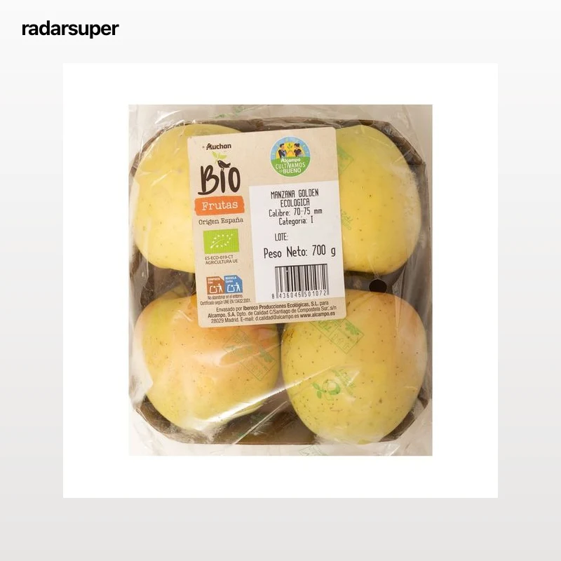 ALCAMPO CULTIVAMOS LO BUENO ECOLÓGICO Manzanas golden ecológica  Bandeja 700 g.