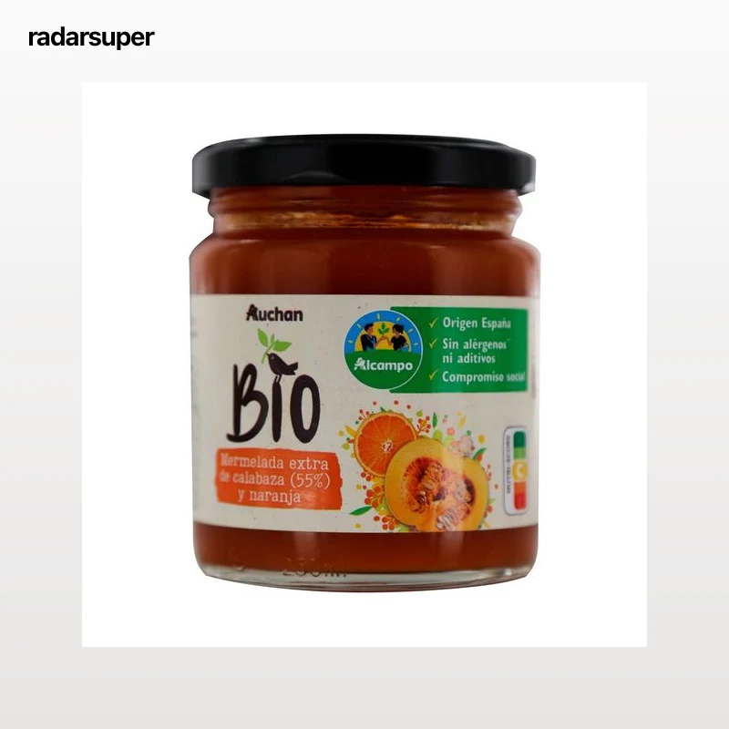 ALCAMPO CULTIVAMOS LO BUENO ECOLÓGICO  Mermelada extra de calabaza y naranja ecológica  250 g.
