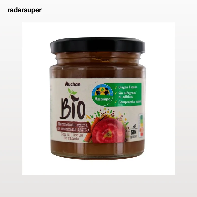 ALCAMPO CULTIVAMOS LO BUENO ECOLÓGICO  Mermelada extra de manzana con un toque de canela ecológica 250 g.