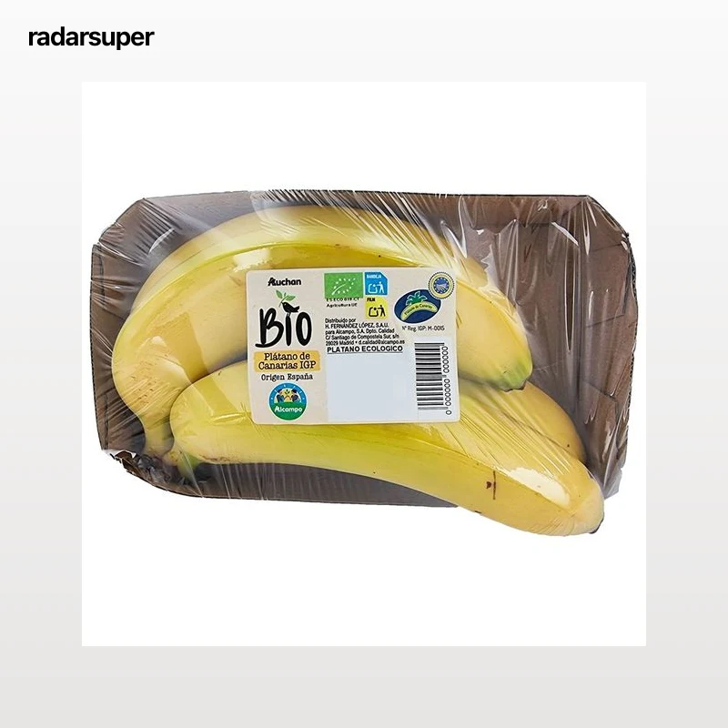 ALCAMPO CULTIVAMOS LO BUENO ECOLÓGICO Plátanos bio con indicación geográfica protegida, bandeja 800 g.