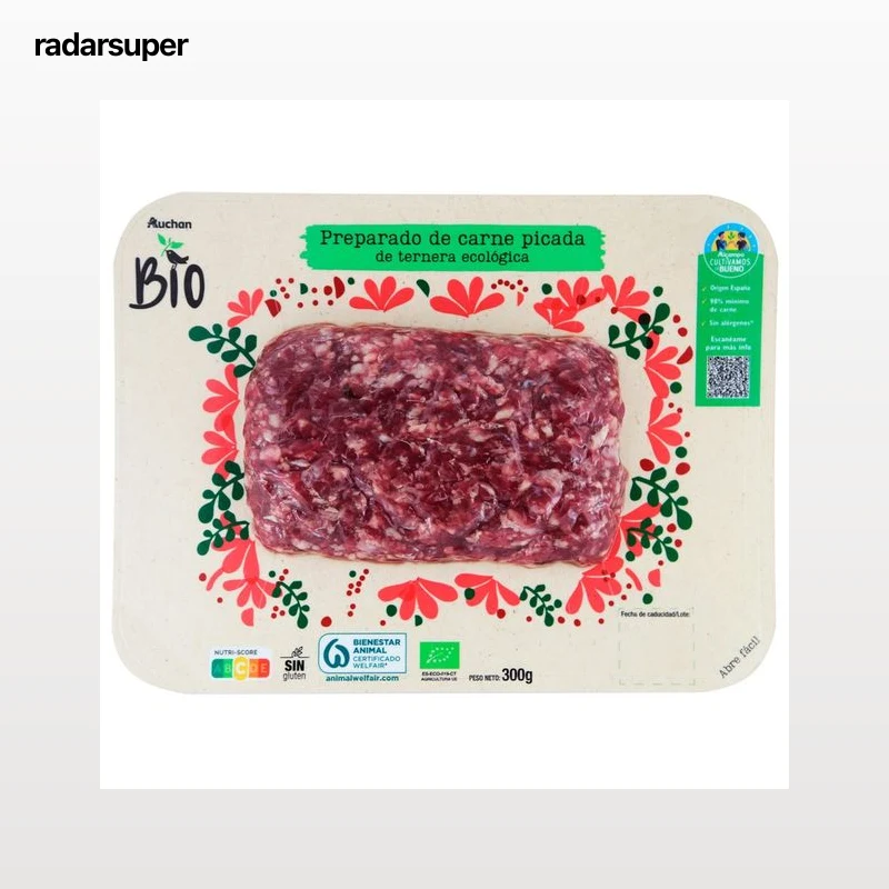 ALCAMPO CULTIVAMOS LO BUENO ECOLÓGICO Preparado de carne picada de ternera ecológica  300 g.
