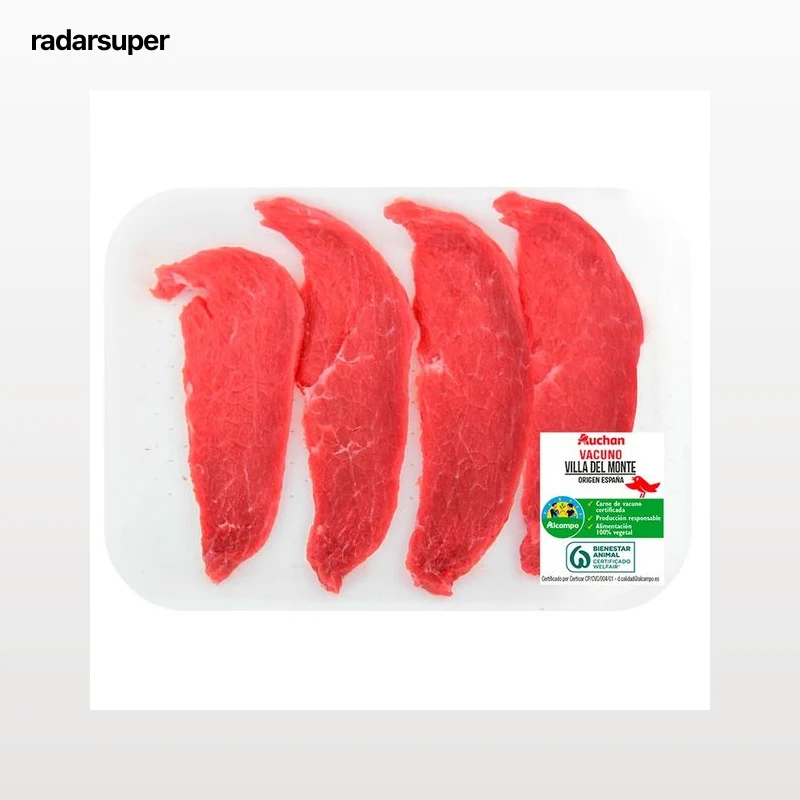 ALCAMPO CULTIVAMOS LO BUENO Filetes de 1ª A de vacuno Villa del monte, ideales placha o freir