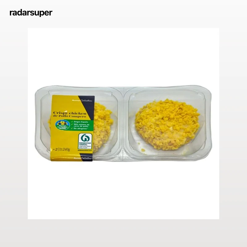 ALCAMPO CULTIVAMOS LO BUENO Hamburguesa de pollo campero, con rebozado crujiente 2 x 120 g.