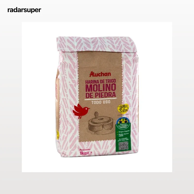 ALCAMPO CULTIVAMOS LO BUENO Harina de trigo para cualquier uso hecha en molino de piedra 1 kg.