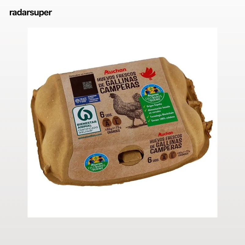 ALCAMPO CULTIVAMOS LO BUENO  Huevos de gallinas camperas clase L y cat. A 6 uds.