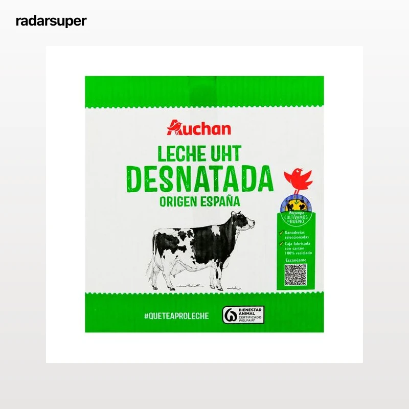 ALCAMPO CULTIVAMOS LO BUENO Leche de vaca desnatada, de origen española 6x1 l.