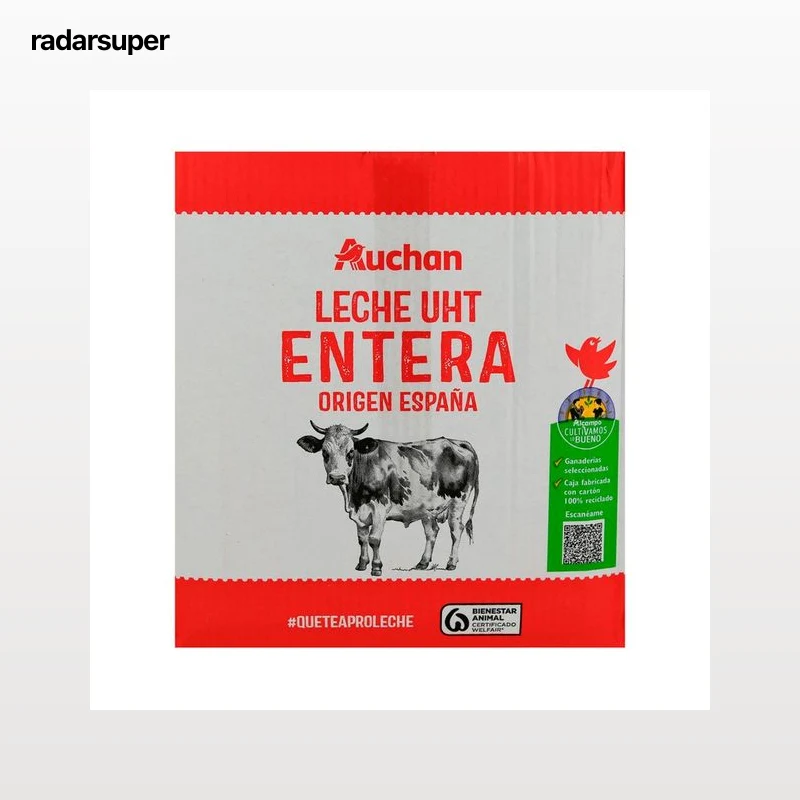ALCAMPO CULTIVAMOS LO BUENO Leche de vaca entera, de origen española 6x1 l.