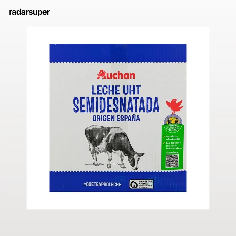 ALCAMPO CULTIVAMOS LO BUENO Leche de vaca semidesnatada, de origen española 6x1 l.
