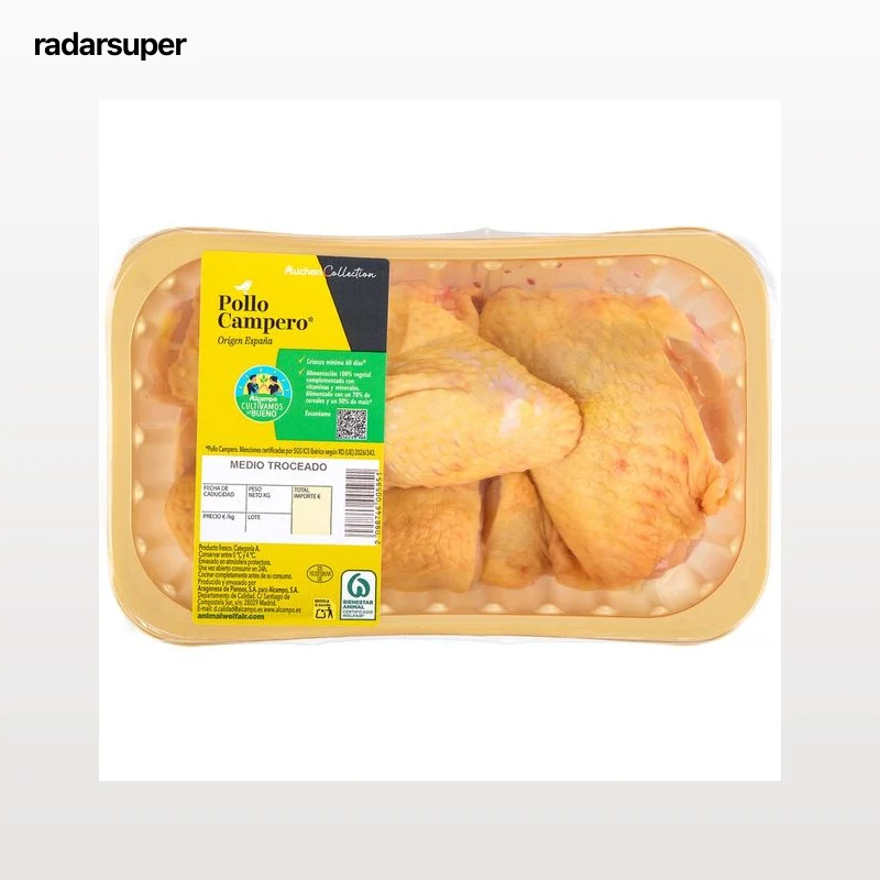 ALCAMPO CULTIVAMOS LO BUENO  Medio pollo campero troceado, bandeja.
