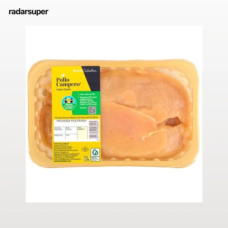ALCAMPO CULTIVAMOS LO BUENO  Pechuga de pollo campero fileteada, bandeja.