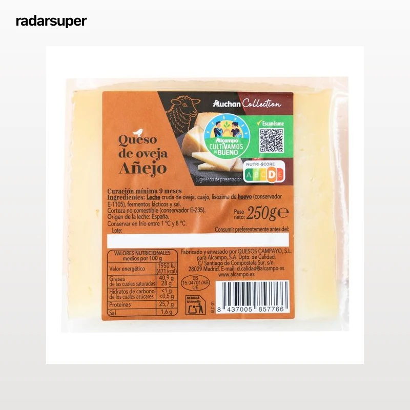 ALCAMPO CULTIVAMOS LO BUENO  Queso de oveja añejo  250 g.