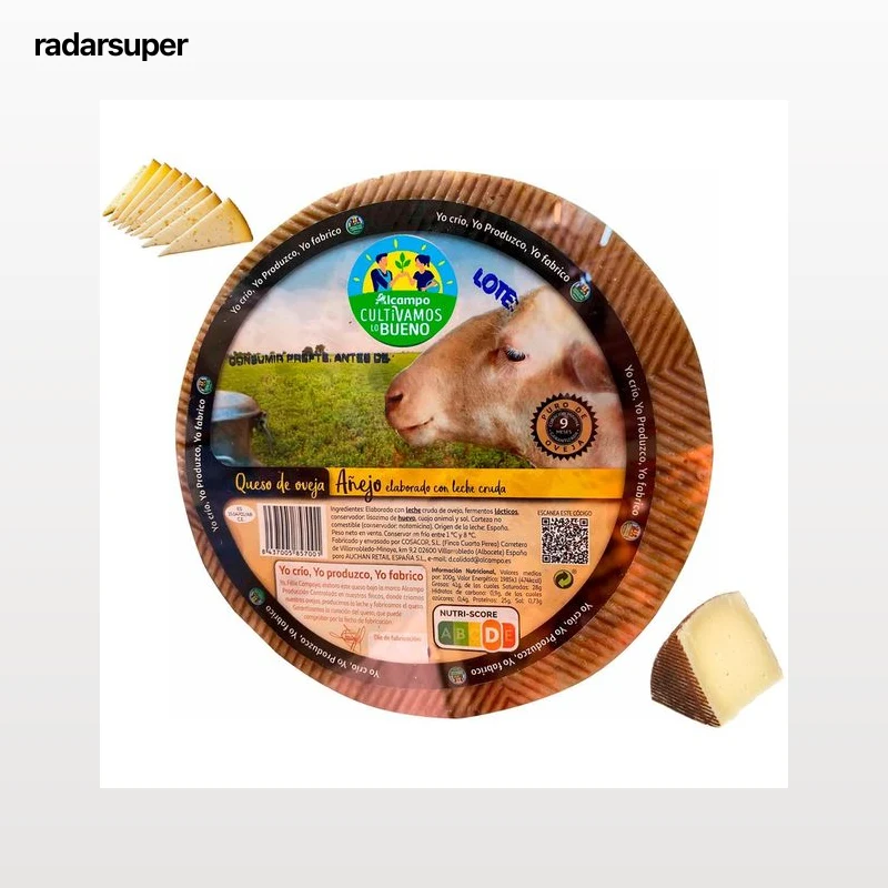 ALCAMPO CULTIVAMOS LO BUENO Queso de oveja añejo (con leche cruda).