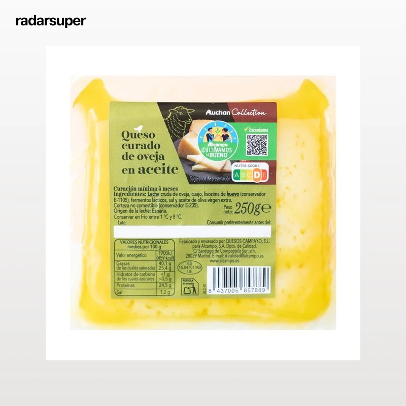 ALCAMPO CULTIVAMOS LO BUENO  Queso de oveja curado en aceite  250 g.