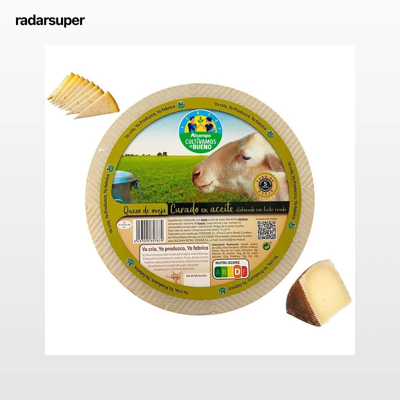 ALCAMPO CULTIVAMOS LO BUENO Queso de oveja curado en aceite, leche cruda,