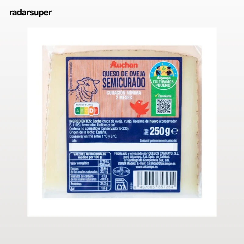 ALCAMPO CULTIVAMOS LO BUENO  Queso de oveja semicurado  250 g.
