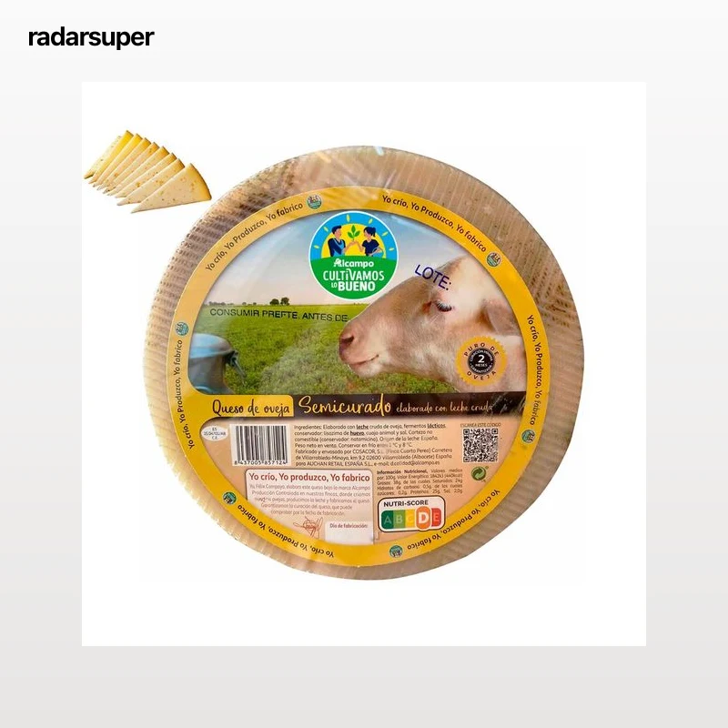 ALCAMPO CULTIVAMOS LO BUENO Queso de oveja semicurado, leche cruda - Tapeo 3 a 5 mm