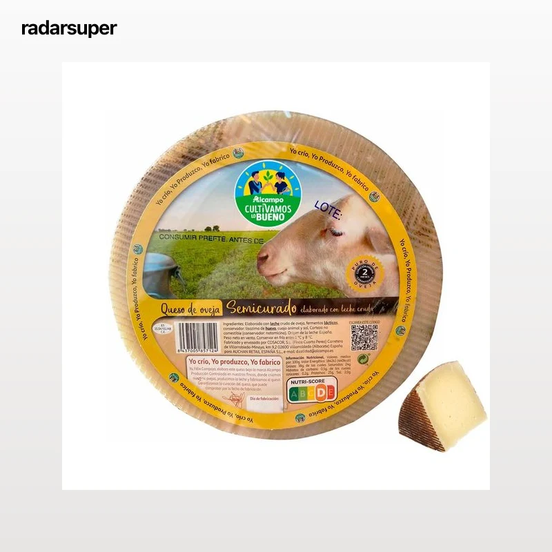 ALCAMPO CULTIVAMOS LO BUENO Queso de oveja semicurado, leche cruda - Trozo