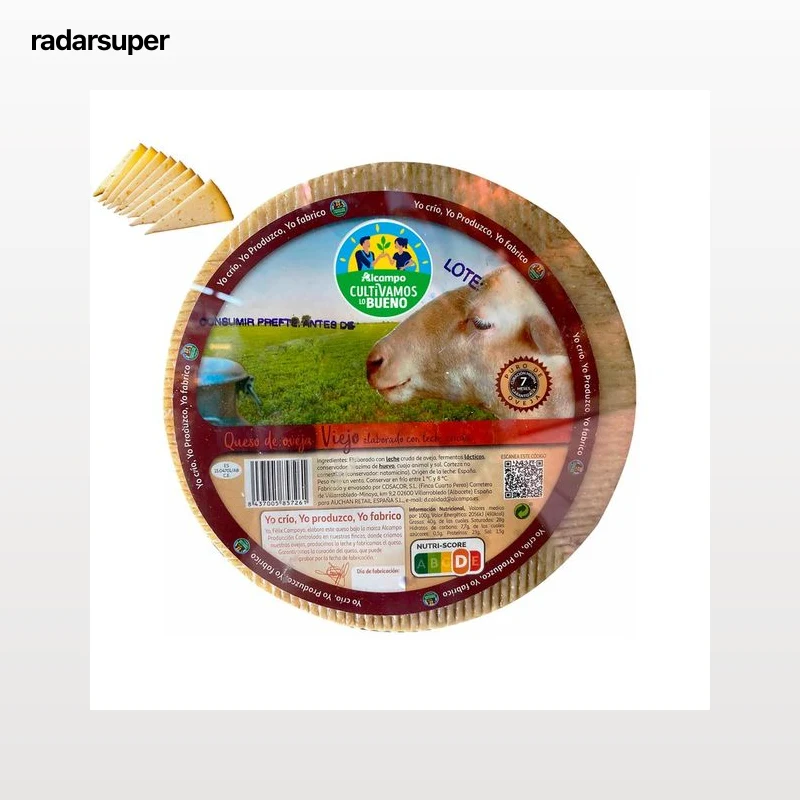 ALCAMPO CULTIVAMOS LO BUENO Queso viejo de oveja, leche cruda - Tapeo 3 a 5 mm