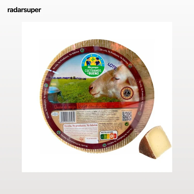ALCAMPO CULTIVAMOS LO BUENO Queso viejo de oveja, leche cruda - Trozo