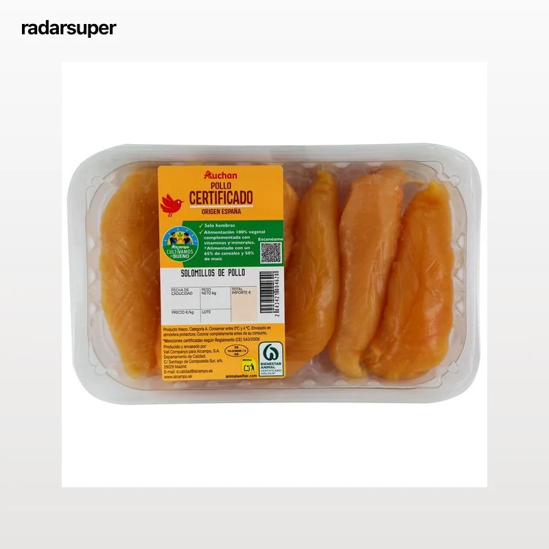 ALCAMPO CULTIVAMOS LO BUENO  Solomillos de pollo certificado Bandeja.
