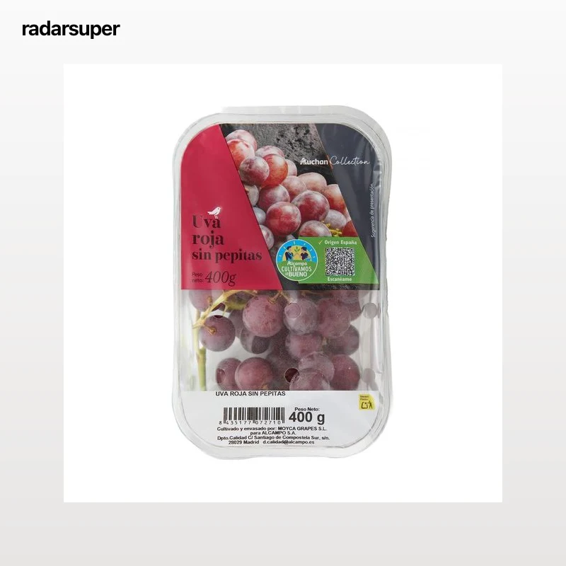 ALCAMPO CULTIVAMOS LO BUENO Uvas rojas sin pepitas 400 g.