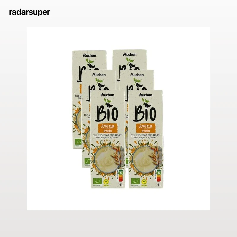 ALCAMPO ECOLÓGICO Bebida vegetal de avena ecológica, sin azúcares añadidos 6 x 1 l.
