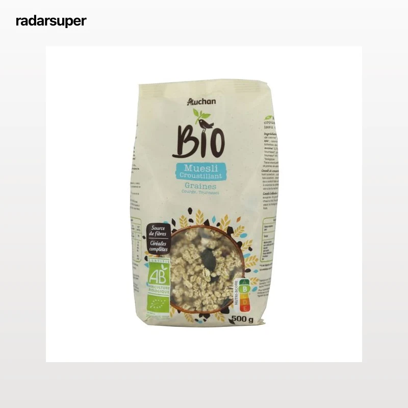 ALCAMPO ECOLÓGICO Cereales muesli con lino y semillas de calabaza 500 g.