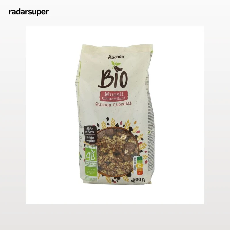 ALCAMPO ECOLÓGICO Cereales muesli con quinoa y con chocolate ecológicos 500 g.