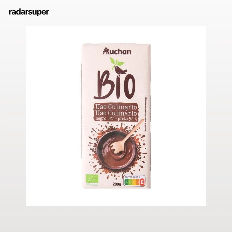 ALCAMPO ECOLÓGICO Chocolate negro (52 % cacao) ecológico de uso culinario 200 g.