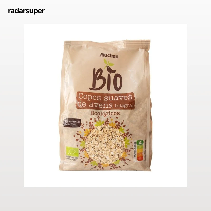 ALCAMPO ECOLÓGICO Copos suaves de avena integrales ecológicos 500 g.